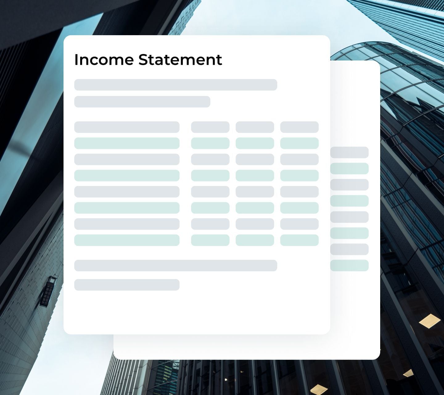 Income statement illustration with fields highlighted